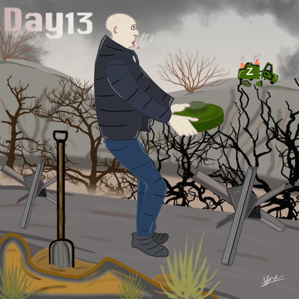 Man carries the bomb