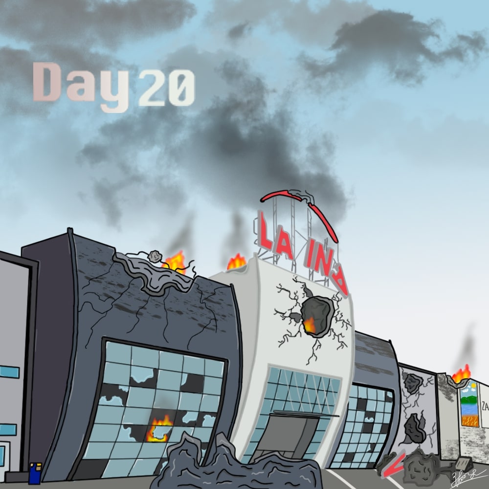 Missiles hit Lavina Mall