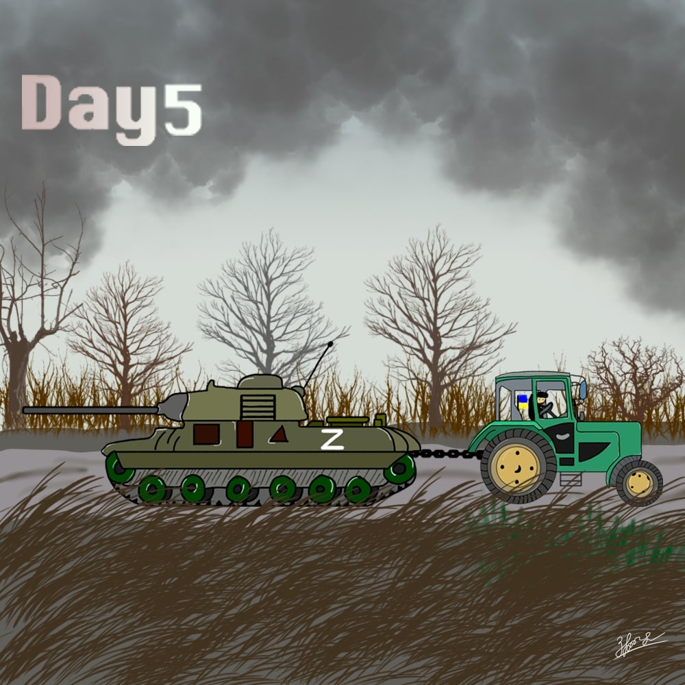 Farmers stole russian tank